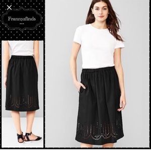 Gap Black Laser Cut Midi Skirt.
